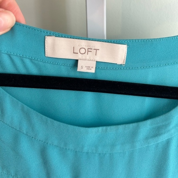 Loft Teal Flowy Blouse - Picture 3 of 4